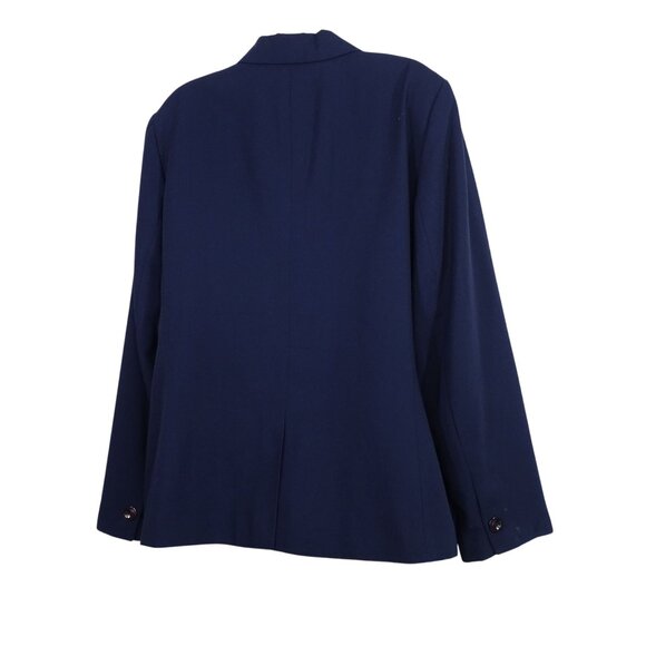 Vintage Sag Harbor Navy Blue 2 pc Blazer and Skirt Suit Set Women Size 16 Work - Picture 4 of 16